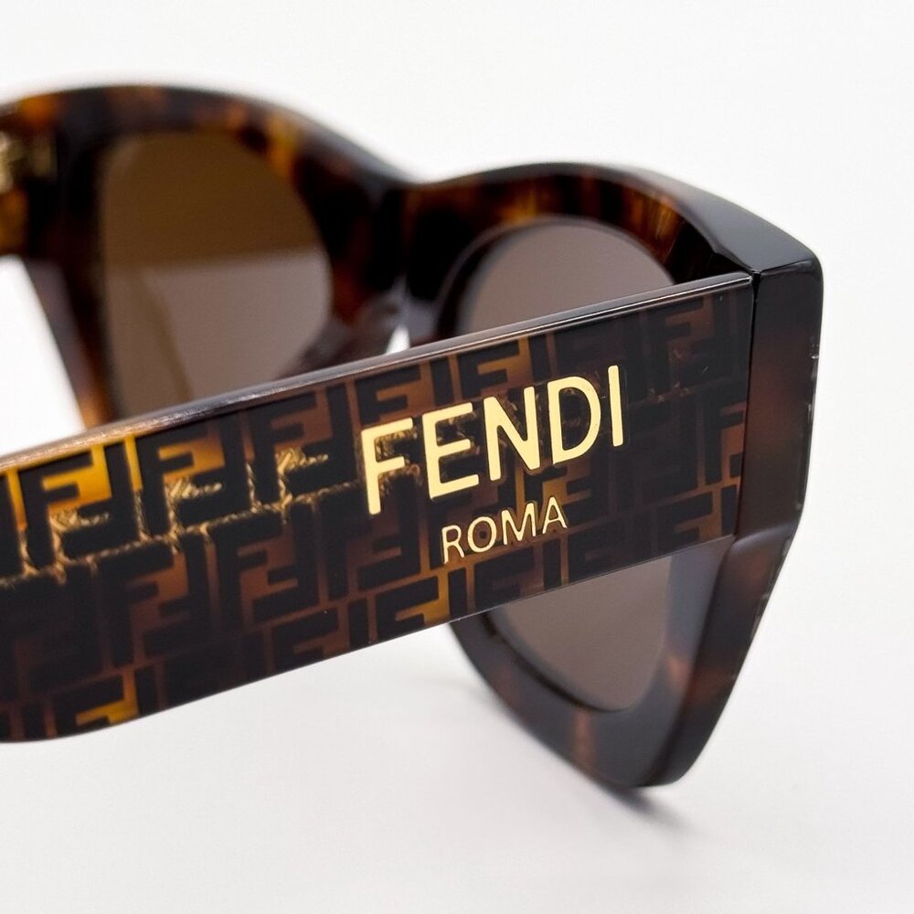 NEW FENDI SUNGLASSES FE40100I 55E HAVANA WOMEN EYEWEAR - Picture 5 of 8
